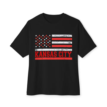 Kansas City Flag Tee — Distressed American Flag Kansas City Football T-Shirt